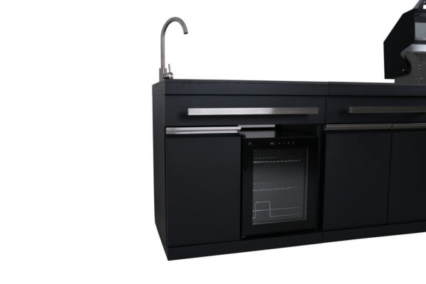 Komplett utekjøkken med grill, kjøleskap og vask sort