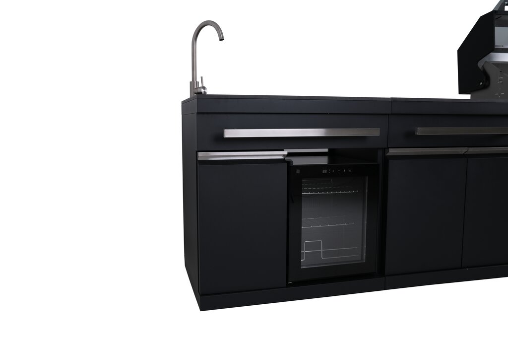 Komplett utekjøkken med grill, kjøleskap og vask sort - Bilde 16