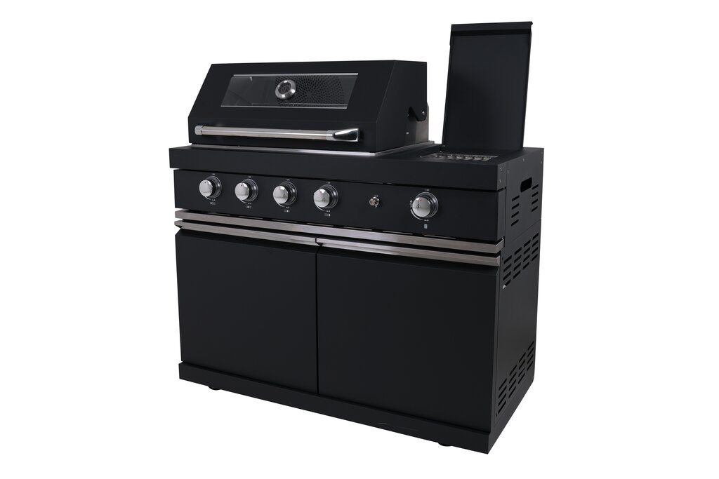 Komplett utekjøkken med grill, kjøleskap og vask sort - Bilde 13