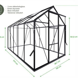 Drivhus Royal Well Spire 6,0m²  Hvit