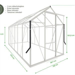 Drivhus Royal Well Solstuen 7,5m² Olivengrå