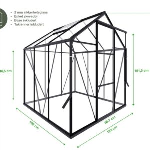 Drivhus Spire 3,7m² Hvit