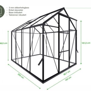 Drivhus Royal Well Spire 4,8m²  Hvit