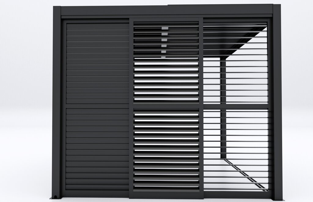 Pergola skyvedør lamell 270x218 sort - Bilde 4