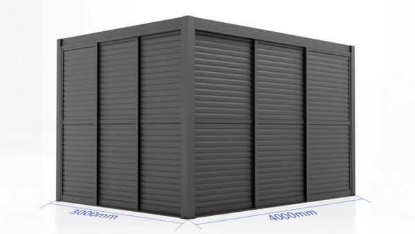 Pergola skyvedør lamell 270x218 sort