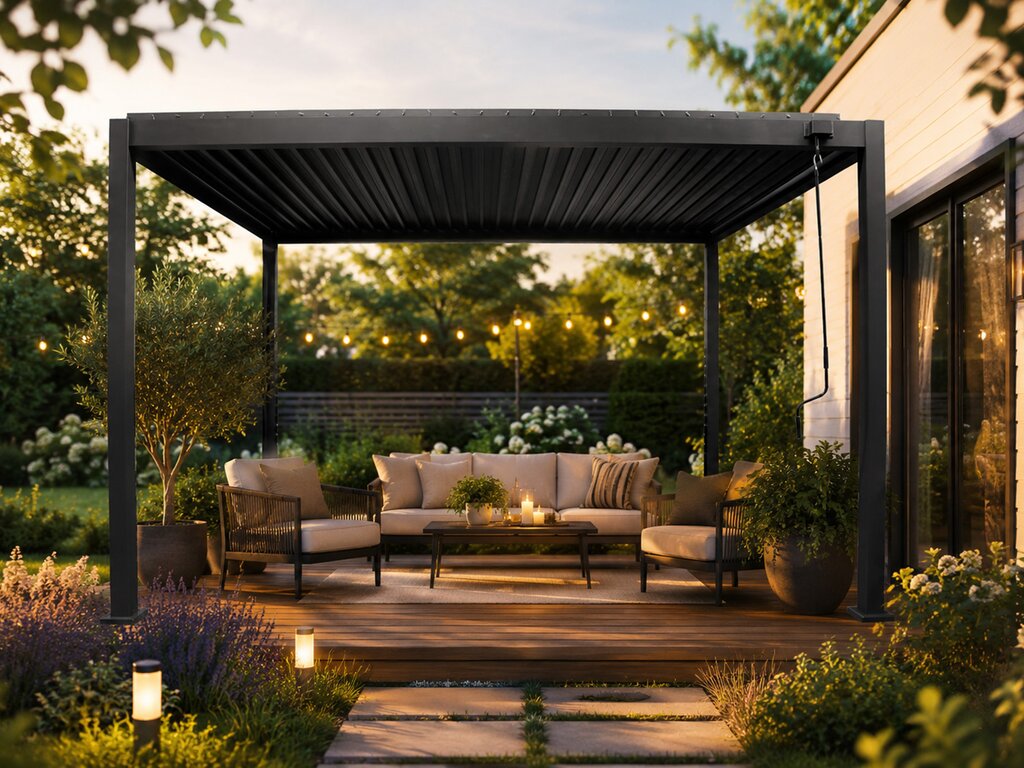 Pergola Husøy 3x3m sort - Bilde 2