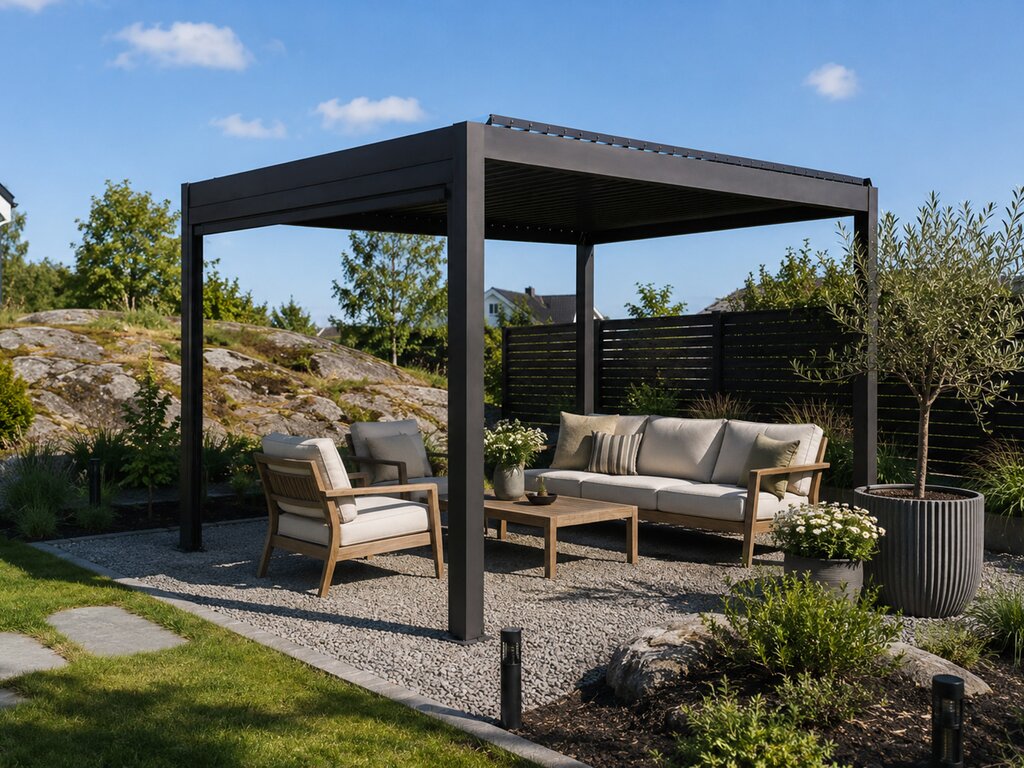 Pergola Husøy 3x3m sort - Bilde 1