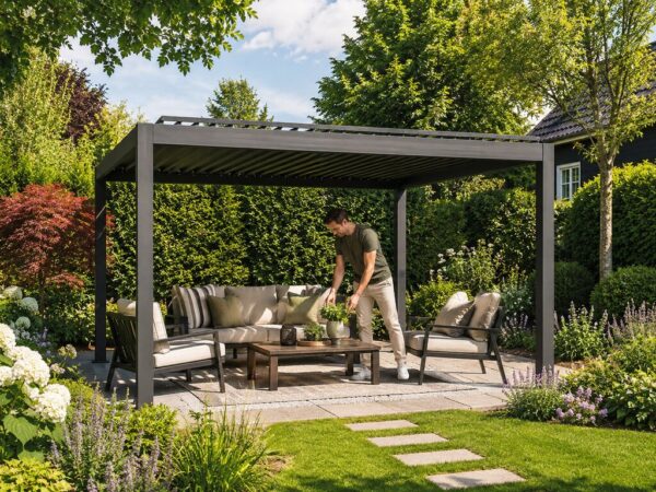 Pergola Husøy 3x4m sort