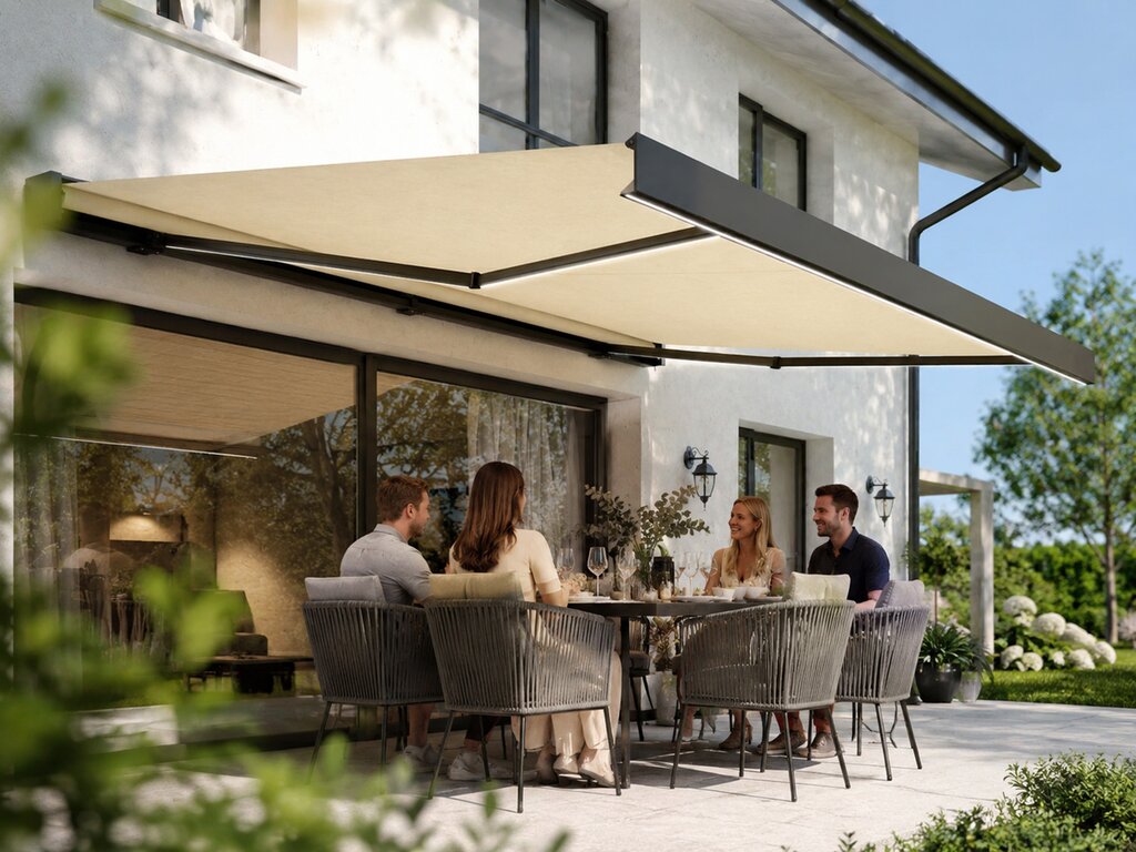 Premium elektrisk markise med LED – 395x300 cm - Bilde 1