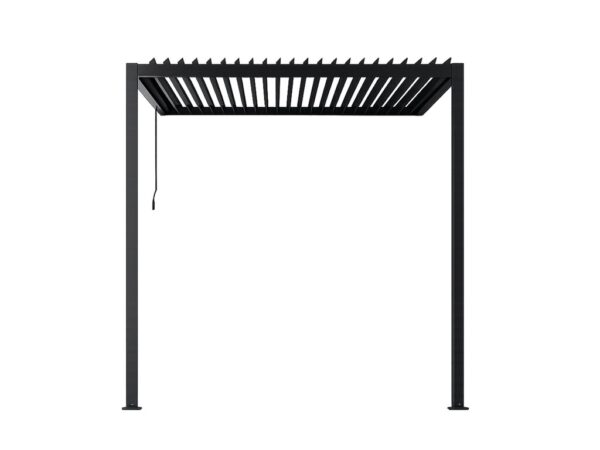 Large_Vegghengt rett 4_3 produkt Pergola veggmontert Sørøya 3x3m sort