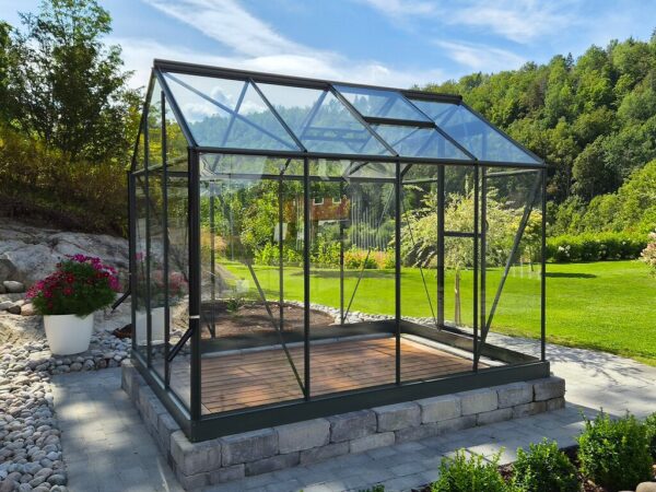 Large_Grønt d krodal 4_3 Drivhus Royal Well Solstuen 6,1m² Olivengrå